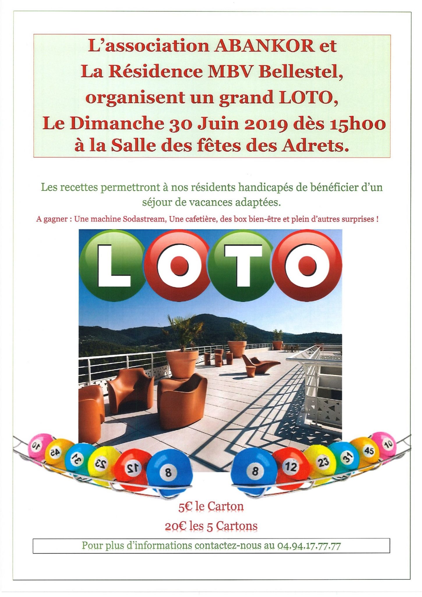 Association Abankor Ehpad Bellestel Grand Loto Dimanche 30 Juin 2019