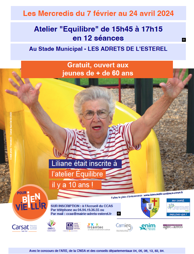 Atelier Senior « Equilibre » du 07/02/2024 au 24/04/2024