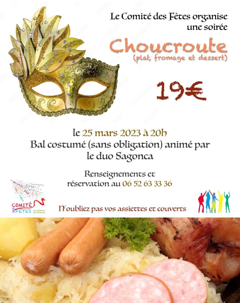 25/03/23 –  Soirée choucroute et bal costumé