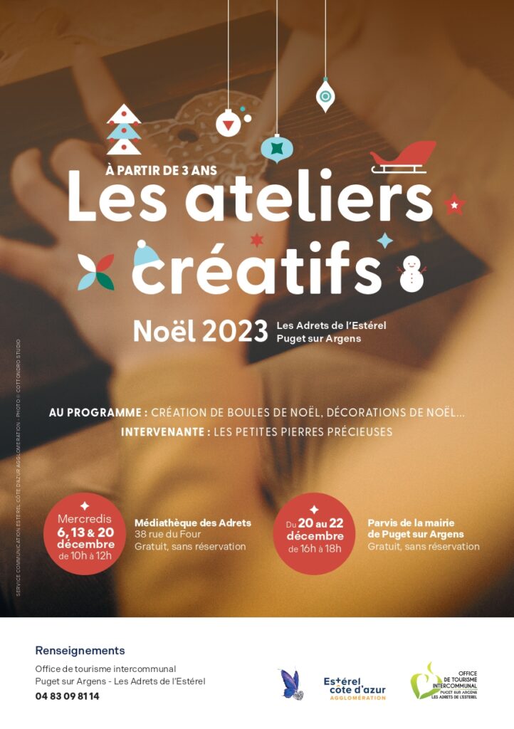 06, 13, 20/12/23 – Les ateliers créatifs de Noël