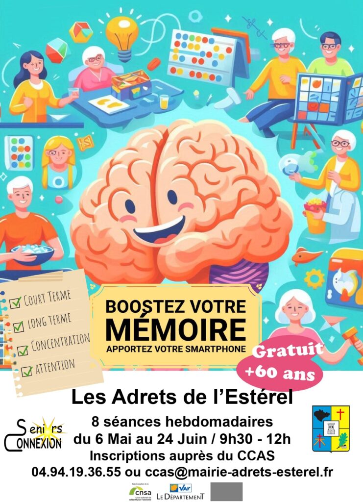 Du 06/05 au 24/06/25 – Atelier gratuit – Boostez votre mémoire