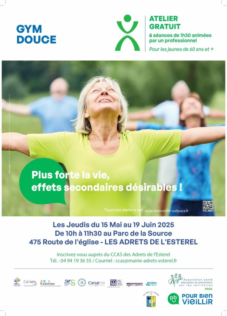 Du 15/05 au 19/06/25 – Atelier gratuit – Gym douce