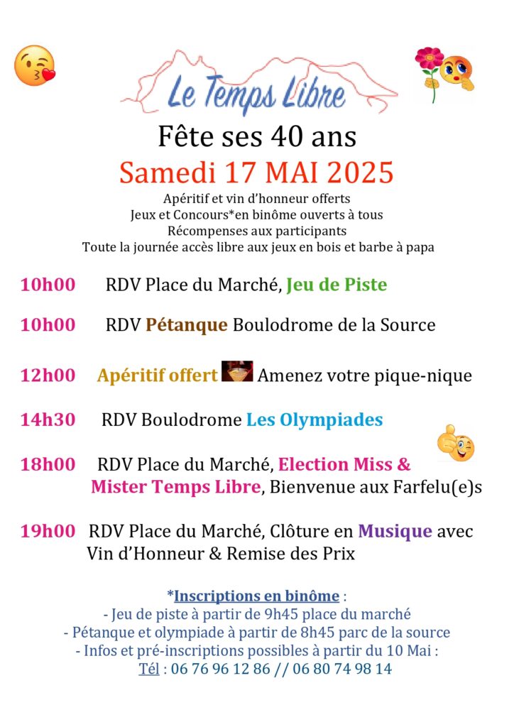 17/05/2025 – L’Association du Temps Libre célèbre ses 40 ans d’existence !