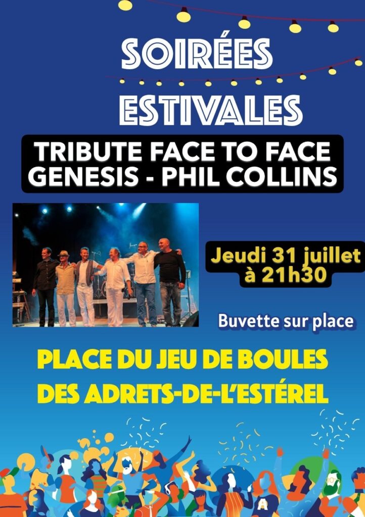 31/07/25 – Tribute « Face to Face » (Phil Collins, Genesis) – Festivité gratuite